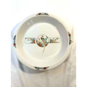 Vintage Floral Ceramic Handpainted Plate White Porcelain Cottage Garden Design